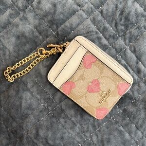 Coach Heart Print Card Holder